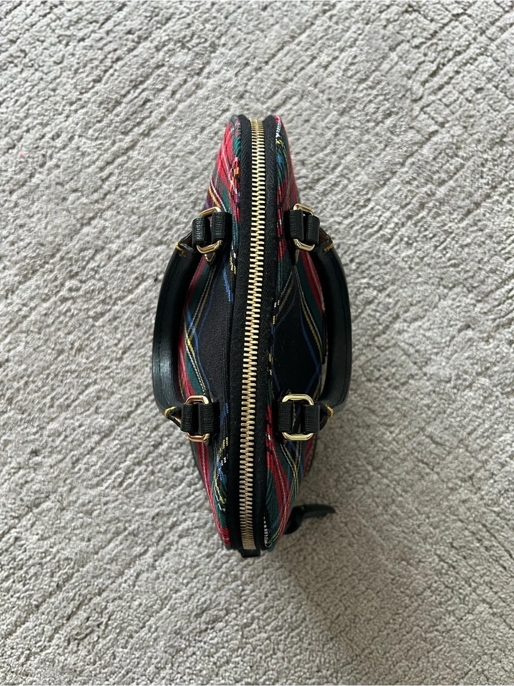 Dooney & Bourke Black Tartan Dome Mini Satchel with Red & Green Plaid - Picture 6 of 16